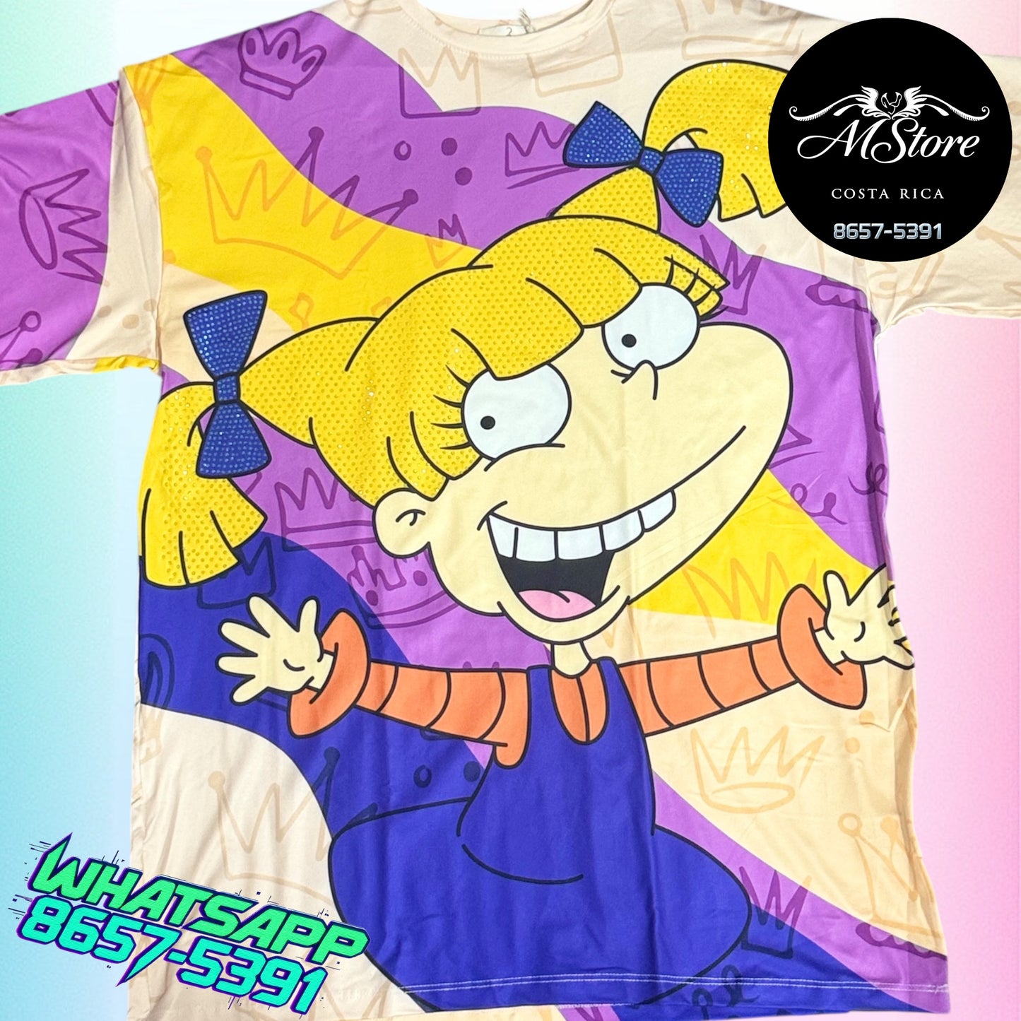 Blusón Oversize RGB Angelica Feliz Morada Tela piel de durazno