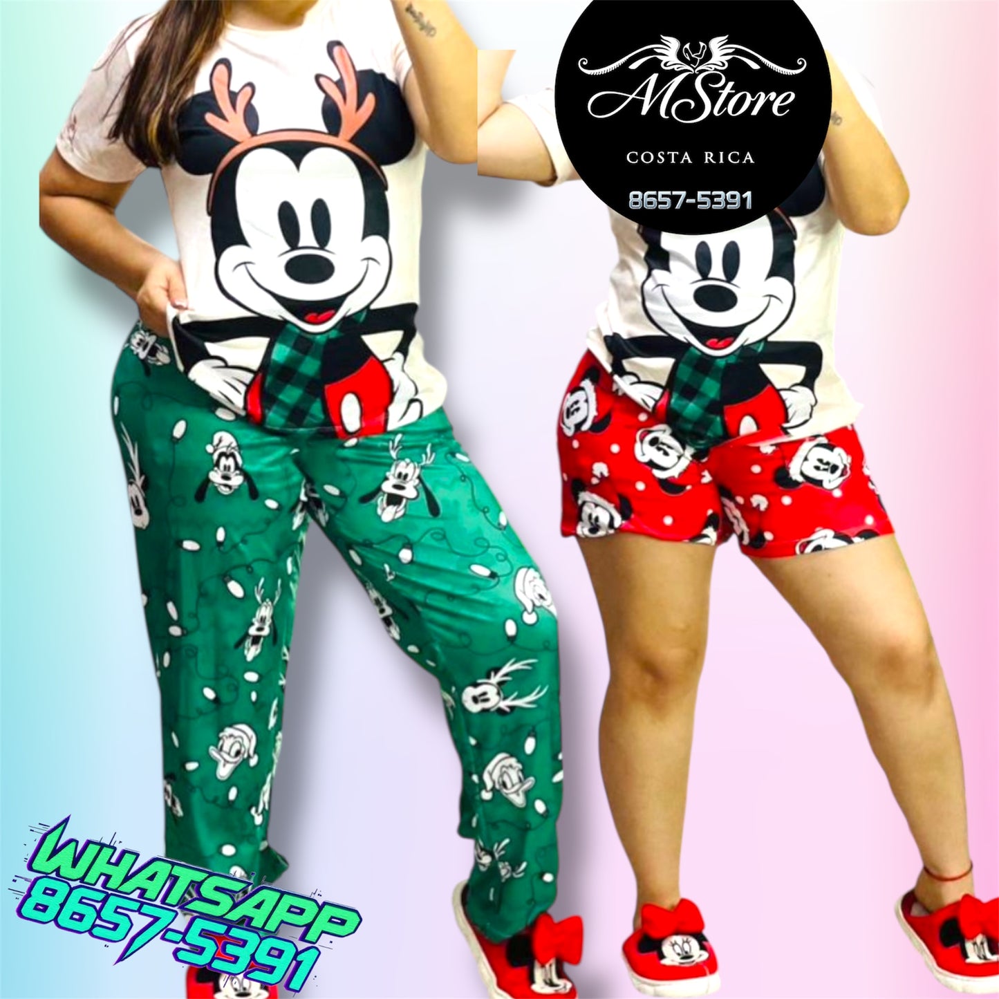 Pijama Plus Trio Mickey Navidad