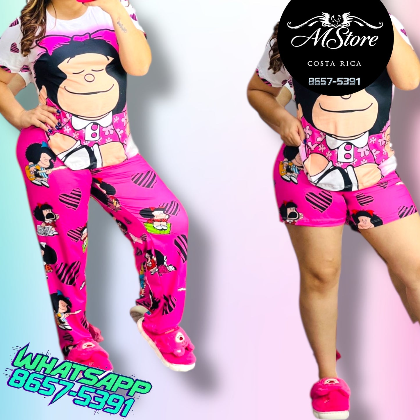 Pijama Plus Trio Mafalda Rosa