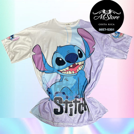 Blusón Oversize St Stitch Sentado Pastel Tela Piel de durazno