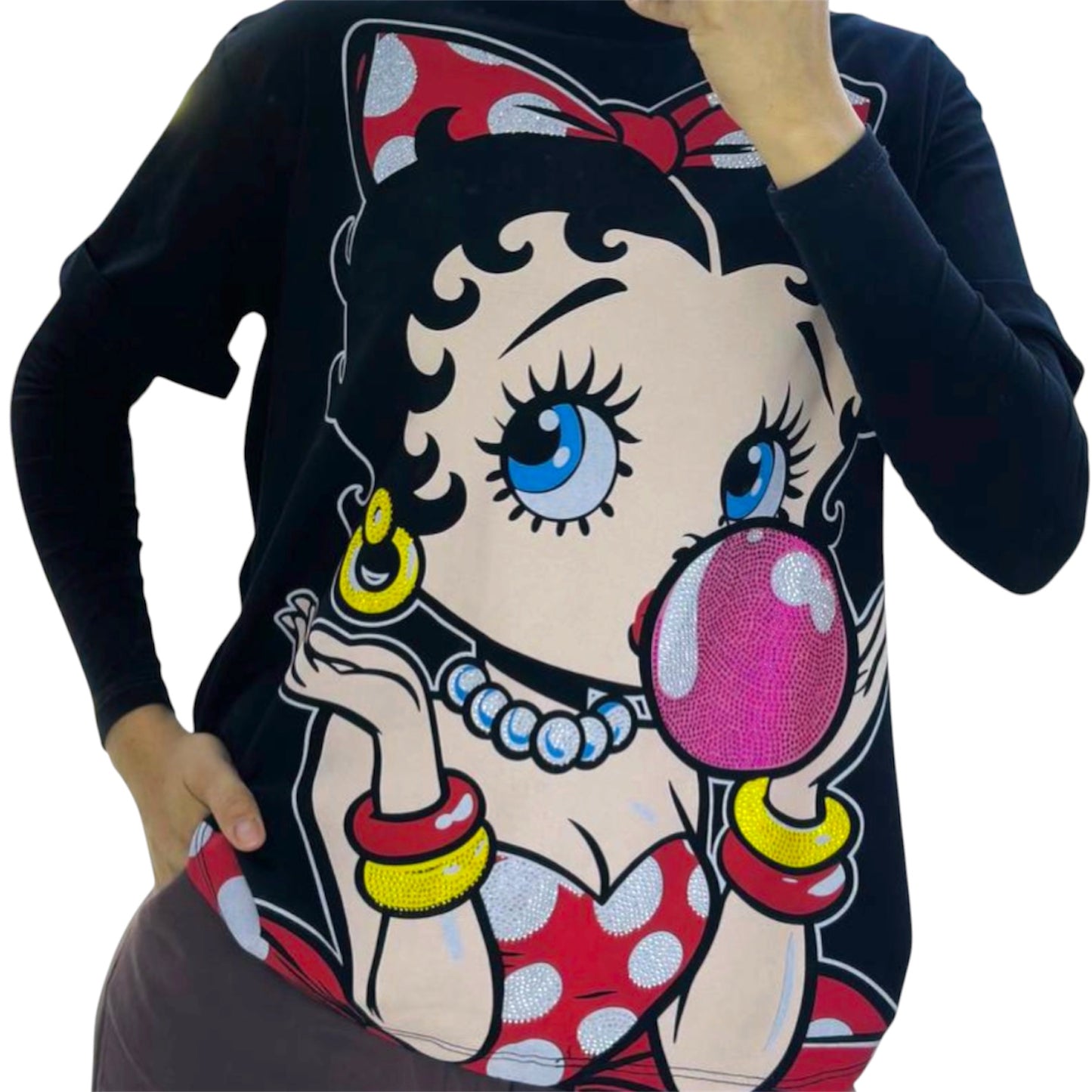 Blusa Corte L Betty Chicle Negro