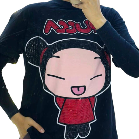 Blusa Corte L Pucca Negro