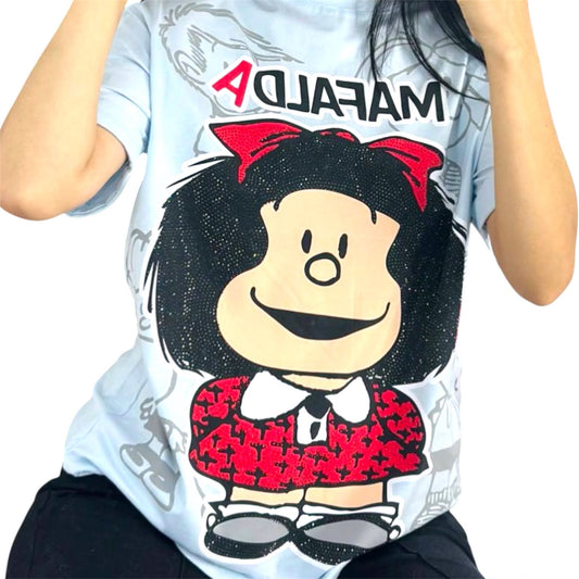 Blusa Corte L Mafalda Esco Celeste