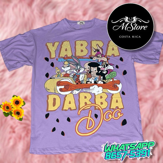 Blusón Oversize Yabba Dabba Lila  Tela Fría *