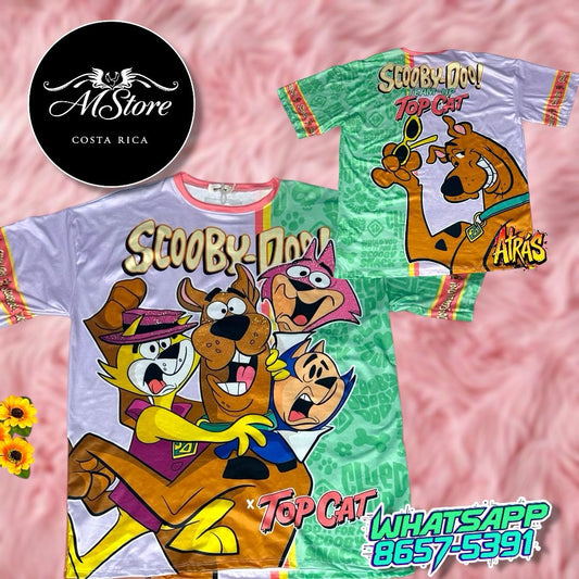 Blusón Oversize Scooby-Doo Don Gato Tela Piel de Durazno