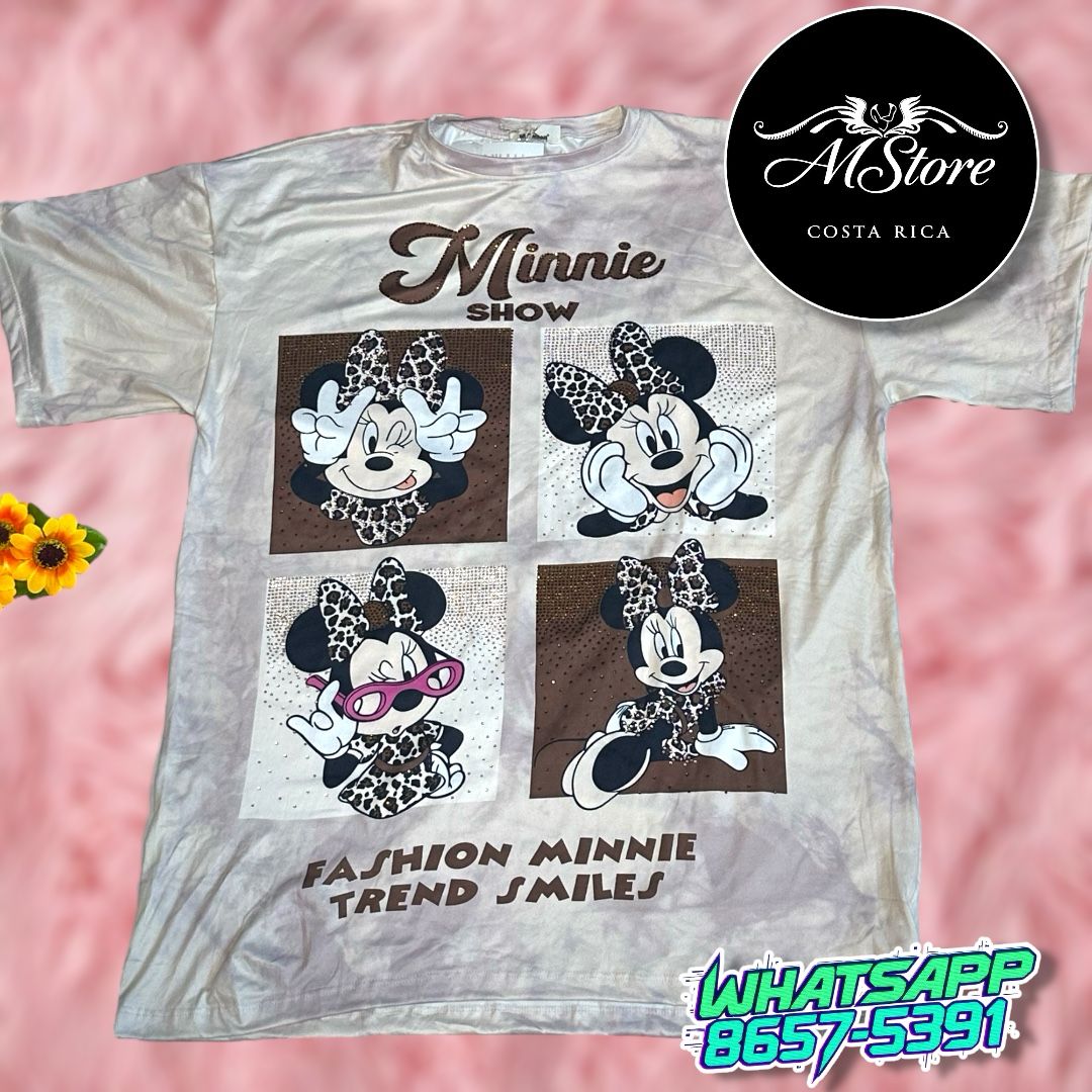 Blusón Oversize Minnie Beige  cuadro Tela piel de durazno